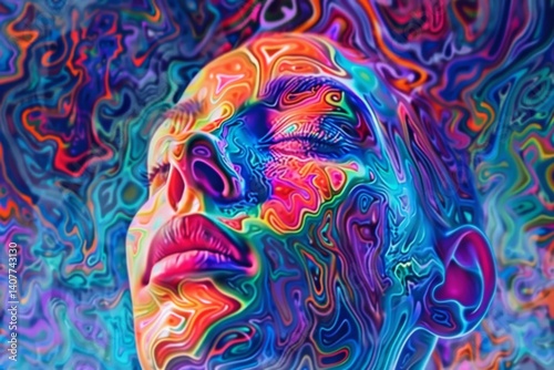Vibrant AI-Generated Psychedelic Art with Surreal and Abstract Elements