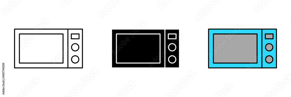 Microwave oven Icon Symbol Collection Isolated on White Background. Microwave oven Icon Symbol Collection Isolated on White Background.
