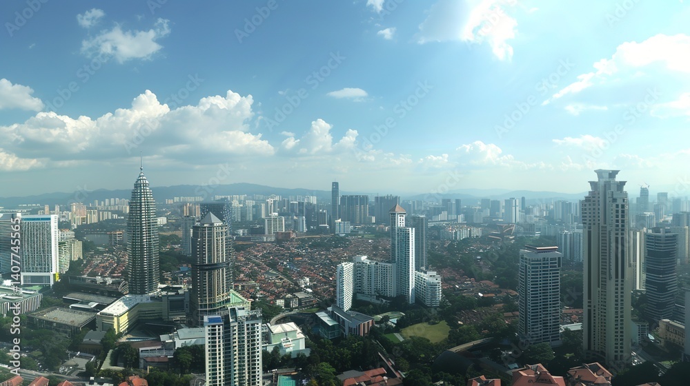 Obraz premium Kuala Lumpur Twin Towers: Iconic Skyscrapers of Malaysia's Metropolis