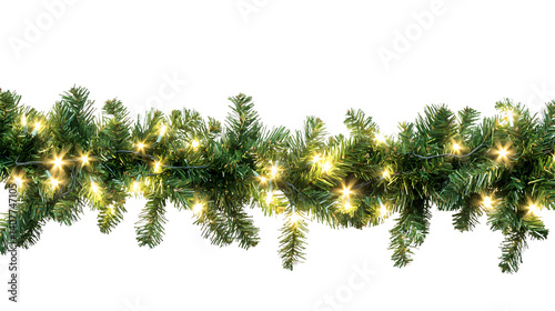 Elegant Christmas Border with Coniferous Branches for Festive Decor