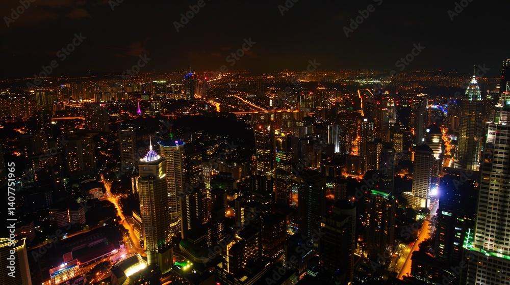 Fototapeta premium Kuala Lumpur Twin Towers: Iconic Skyscrapers of Malaysia's Metropolis