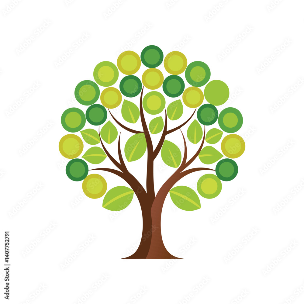 Obraz premium vector tree with green leaves