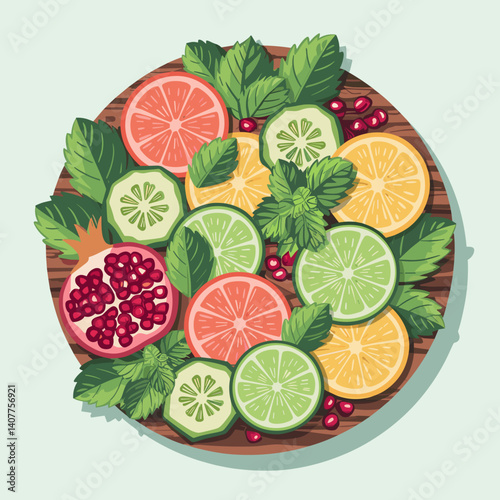 Detox Cleanse Citrus and Cucumber Fruit Board