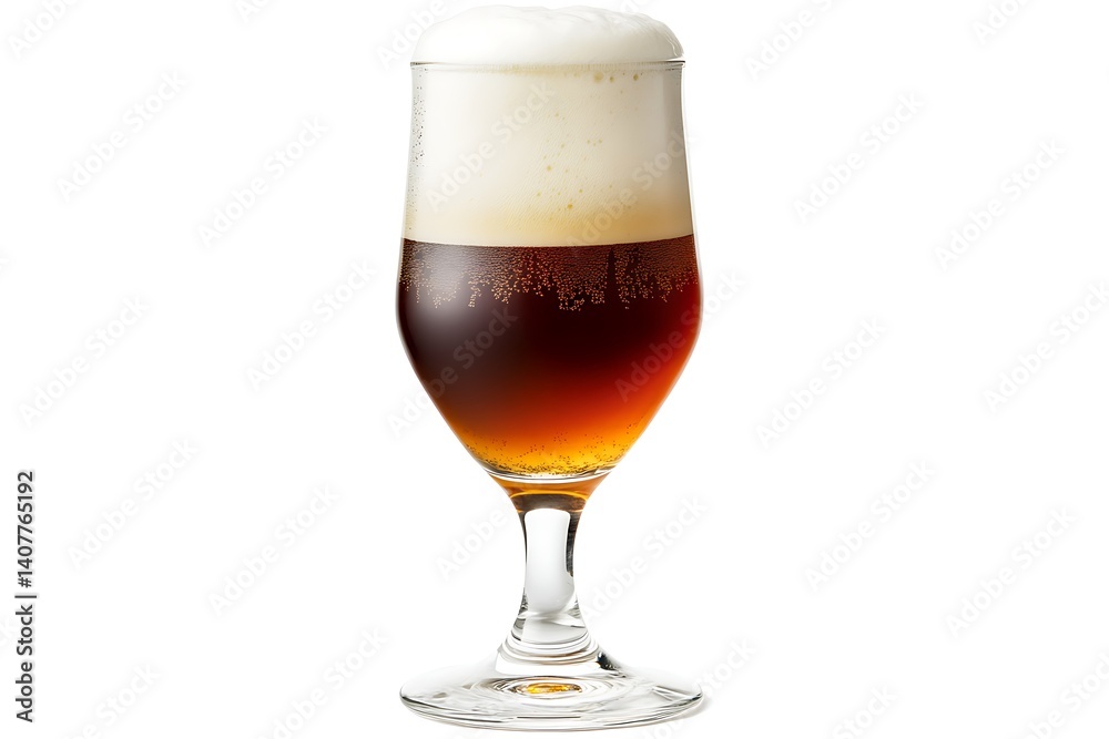 A glass of beer isolated on a white background A glass of beer isolated on a white background