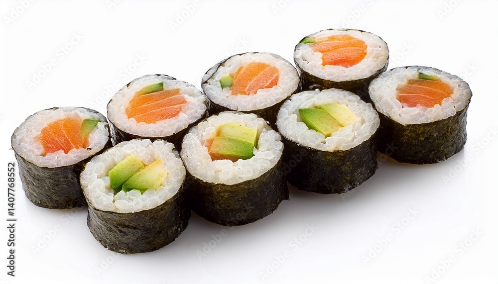 sushi rolls isolated cutout on white background japanese foods maki isolated background perfect for using in food commercial sushi rolls isolated cutout on white background japanese foods maki isolated background perfect for using in food commercial