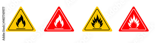 Set of Hazard Symbol. hazard symbol stroke and fill. General purpose warning symbols. Workplace hazard warnings. vector symbols.