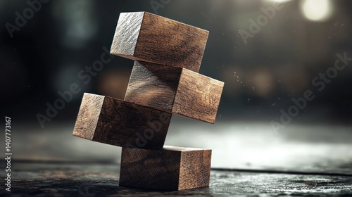 Precarious Wooden Blocks: A Study in Balance and Instability