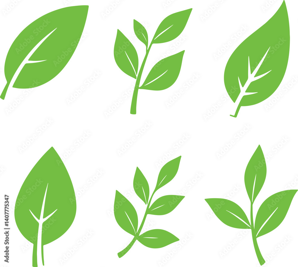 Green leaf nature element symbol. Simple flat vector icon. Green leaf nature element symbol. Simple flat vector icon.