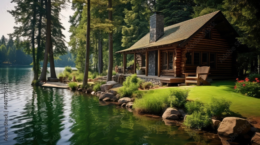 Obraz premium forest summer homes