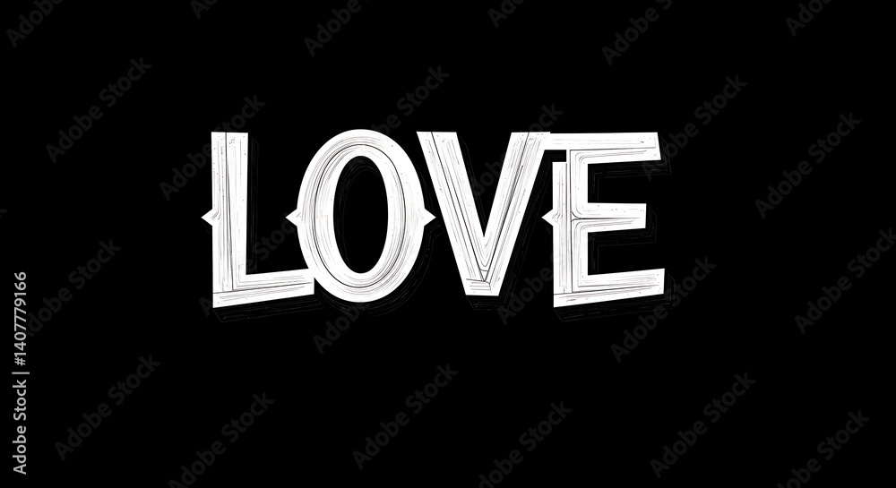 Elegant Monochrome Love Typography AI Generated Elegant Monochrome Love Typography AI Generated