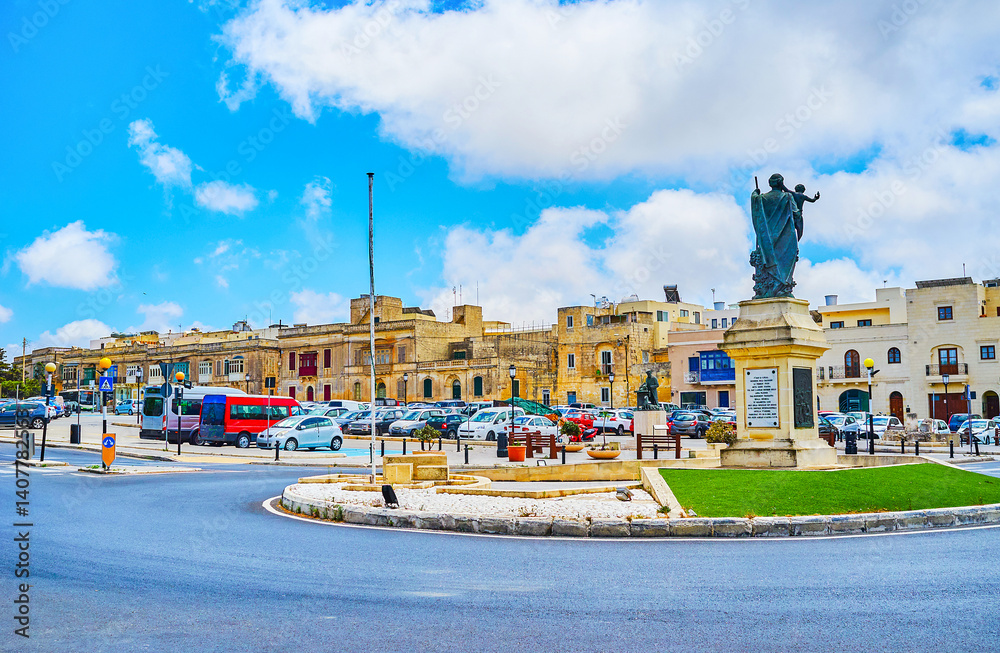 St Joseph statue on Museum square in Rabat, Malta