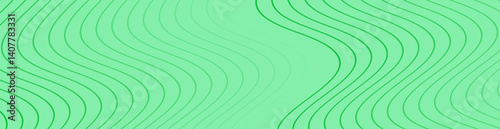 Abstract background with lines and waves. Web banner size. Element for design isolated. Vector background for brochure, booklet, flyer, poster. Green gradient. Nature, eco, vegan