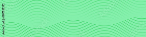 Abstract background with lines and waves. Web banner size. Element for design isolated. Vector background for brochure, booklet, flyer, poster. Green gradient. Nature, eco, vegan