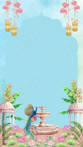 A graceful wedding invitation background with intricate floral details.