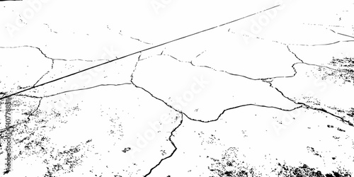  tile floor grunge black and white cracks or dust textured  white background.