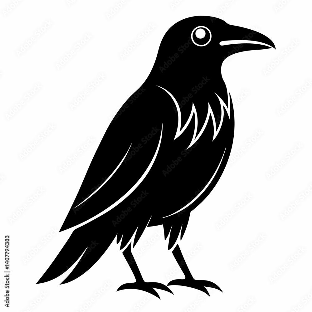 Fototapeta premium crow on a white background