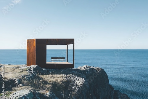 metal shelter on the beach
