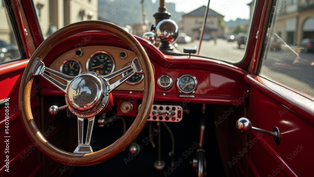 Fototapeta premium Exquisite interior of vintage cars
