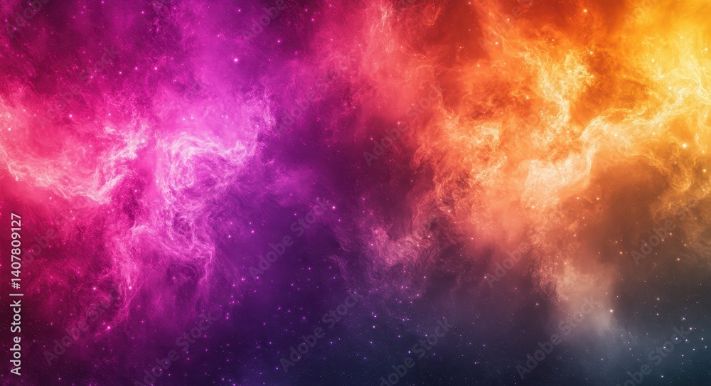 Naklejka premium Texture Light. Abstract and Colorful Galaxy Background with Galactic Nebula and Smoke Elements