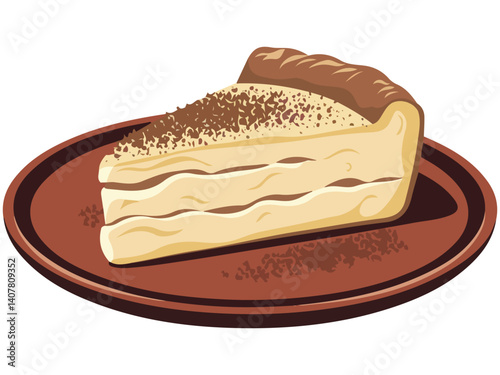 flan quesillo venezuelan sweet dish isolated vector illustration on white background