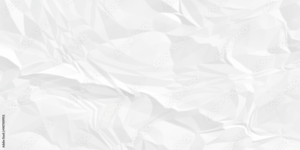 Obraz premium White crumple obsolete billboard rumple. wrinkle ripped creased white crumple aged closeup craft document grunge recycling paper background.