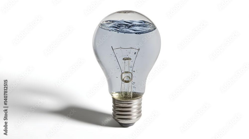A light bulb is in a glass of water A light bulb is in a glass of water