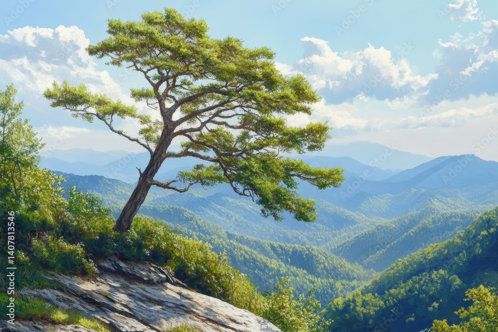 Tree Mountains at Newfound Gap in the Smoky Mountains National Park Tree Mountains at Newfound Gap in the Smoky Mountains National Park