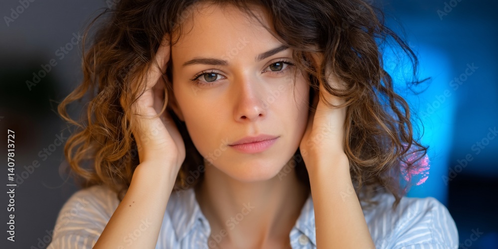Woman with troubled expression Woman with troubled expression