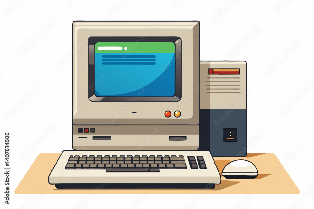 Modern and clean vector illustration of a computer, ideal for technology-themed designs, websites, apps, infographics, presentations, online education, Modern and clean vector illustration of a computer, ideal for technology-themed designs, websites, apps, infographics, presentations, online education,