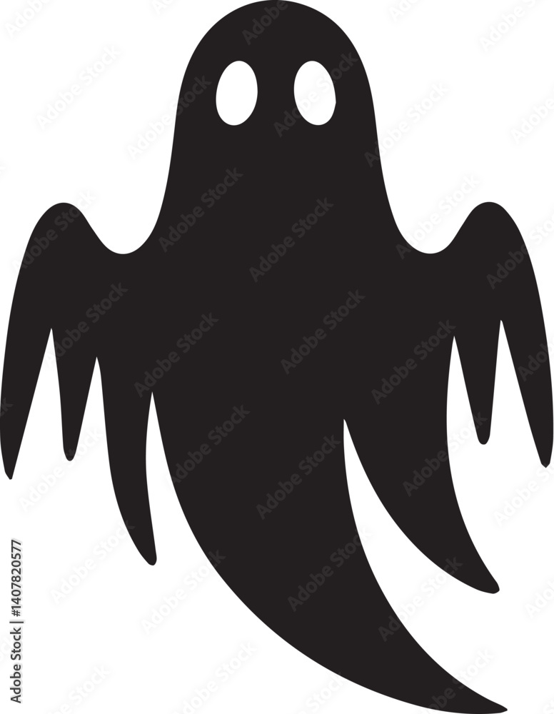 Fototapeta premium Halloween Ghost Flat Vector Illustration