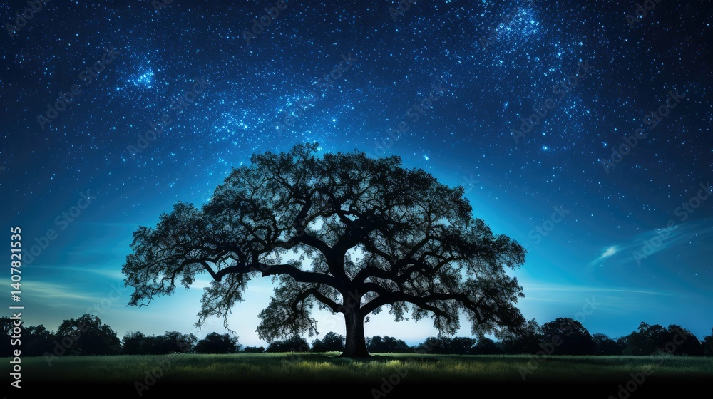 night large oak tree silhouette night large oak tree silhouette
