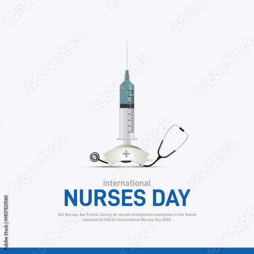 international nurses day. international nurses day creative poster, banner, postcard, background, template, backdrop, social media post, greetings card, web banner, cover design etc. Caring for nurses