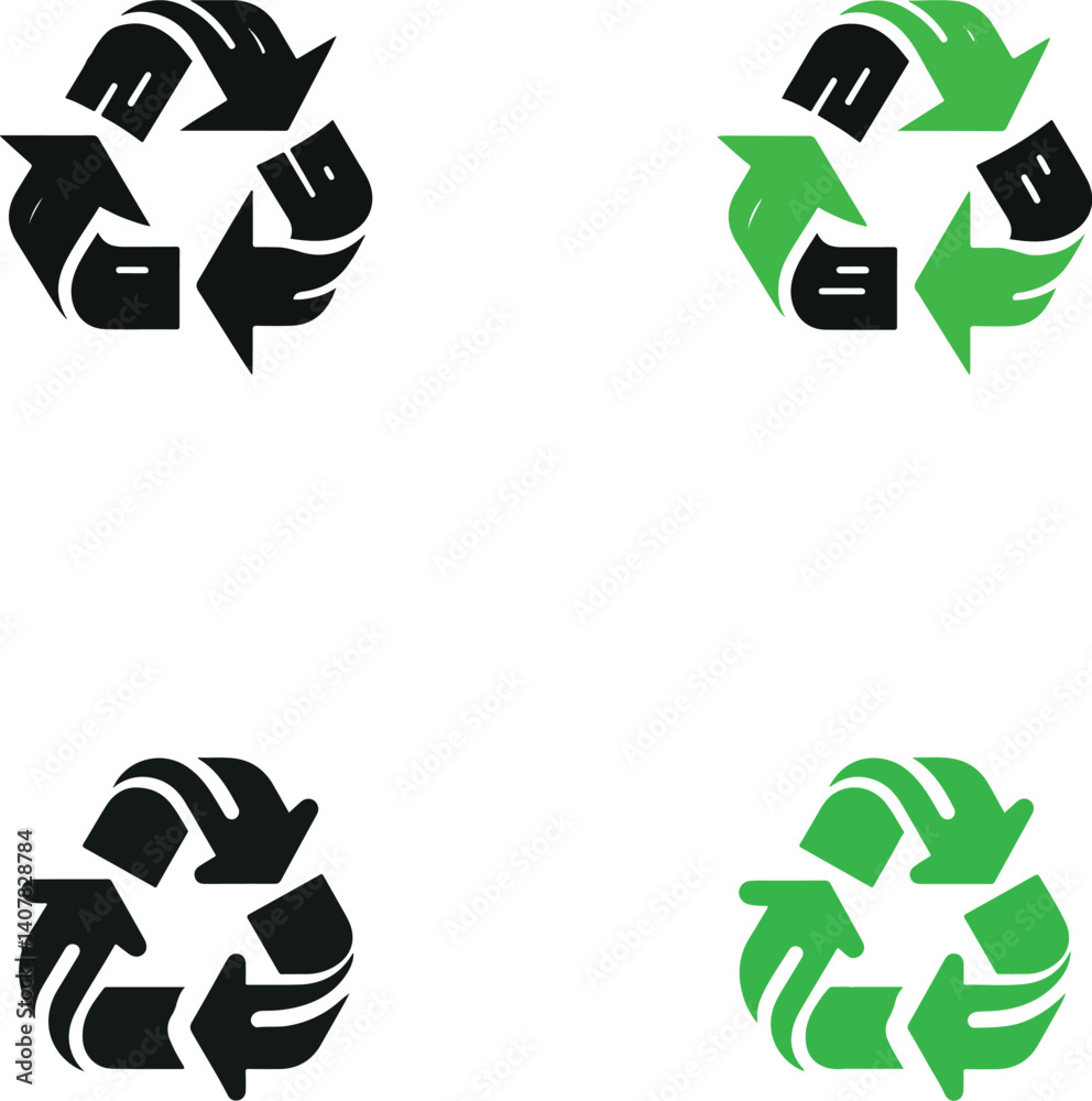 Obraz premium recycling symbol set