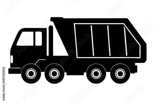 Isolated Heavy Duty Dump Truck Vehicle Silhouette Illustrating Construction And Transportation Equipment For Industrial Projects And Graphic Design Needs, dump truck, truck, vehicle, construction
