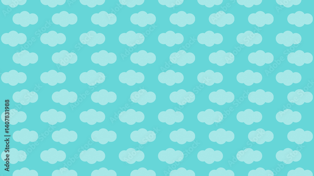 An illustrated light blue background featuring a pattern of semi-transparent white clouds. Wallpaper. Vintage, retro concepts. An illustrated light blue background featuring a pattern of semi-transparent white clouds. Wallpaper. Vintage, retro concepts.