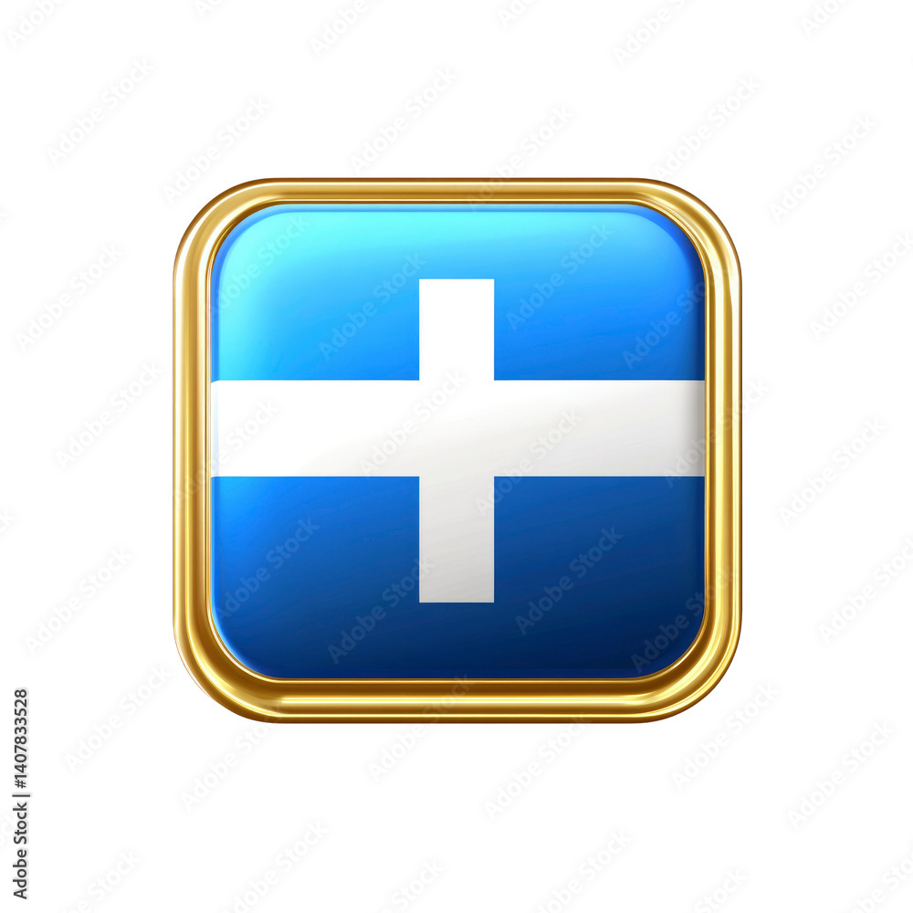 Fototapeta premium Golden Framed Finnish Flag Icon