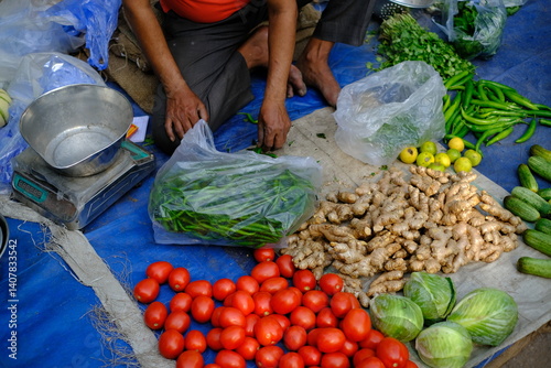 vegetables at the street market, Green vegetables, Delhi indian vegetables