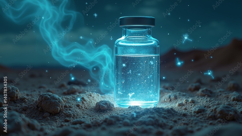 The Blue Fantasy World in the Bottle The Blue Fantasy World in the Bottle