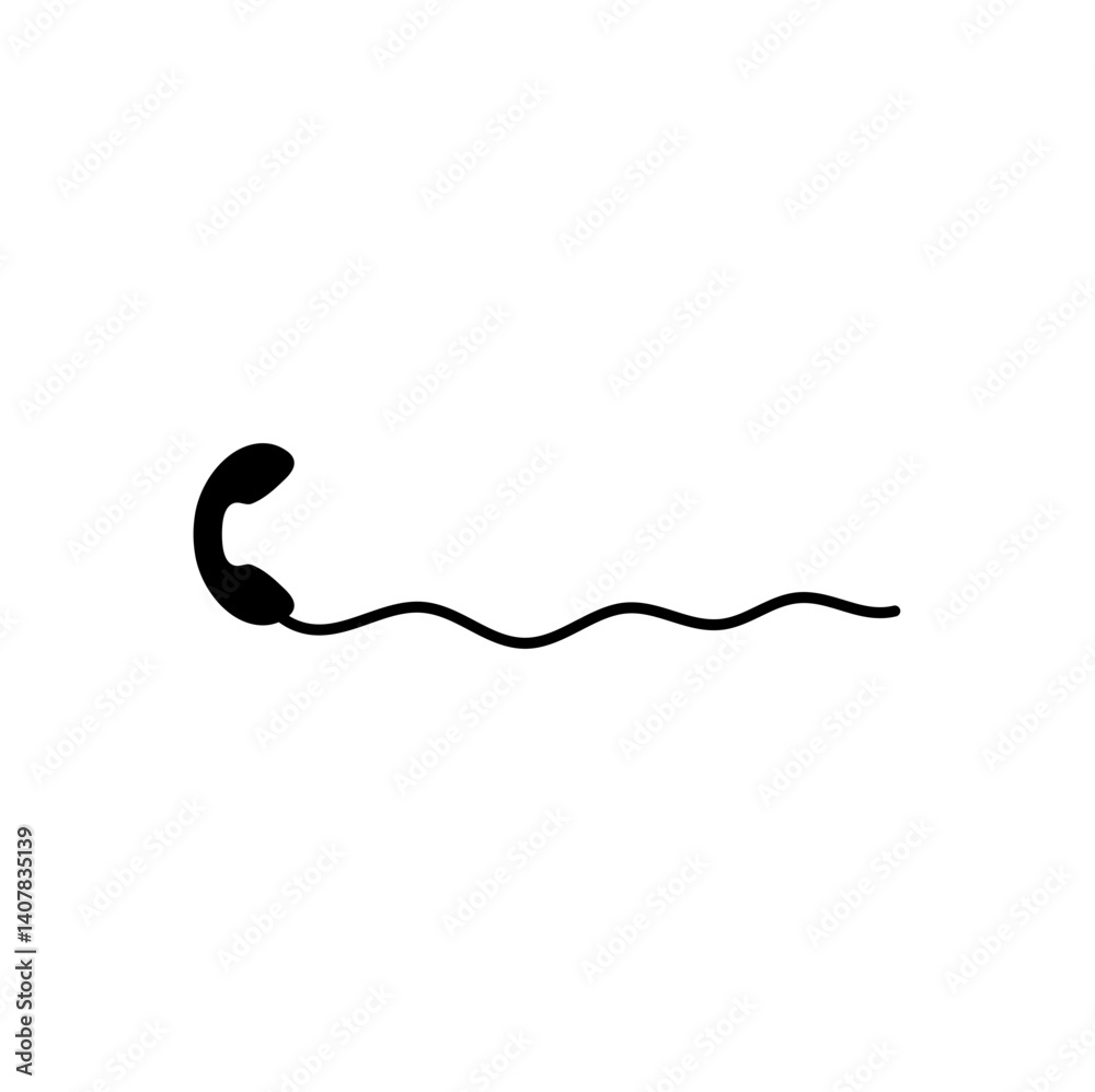 Obraz premium Telephone receiver with a cord