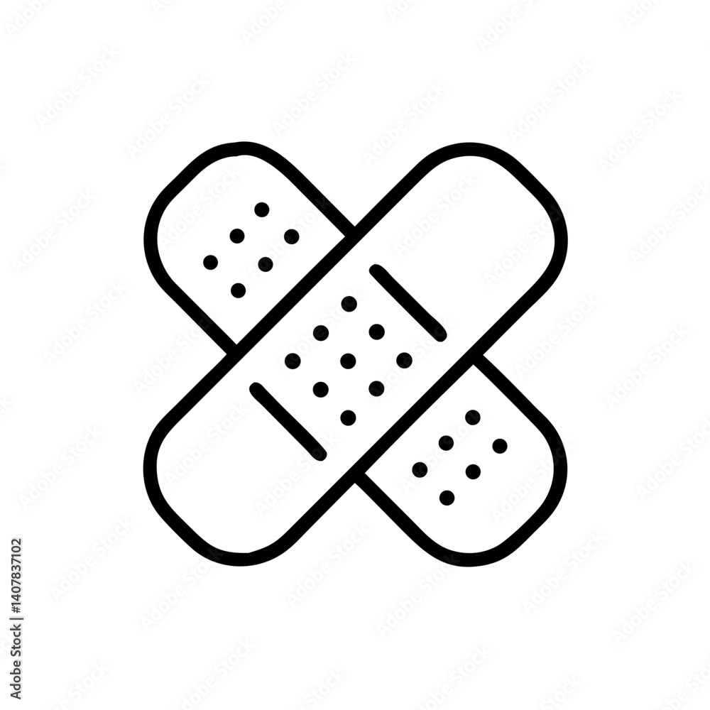 Band-Aid design with straight lines and geometric shapes Band-Aid design with straight lines and geometric shapes