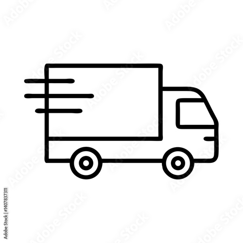 Fast Delivery Truck in Motion against a Minimalist Background  