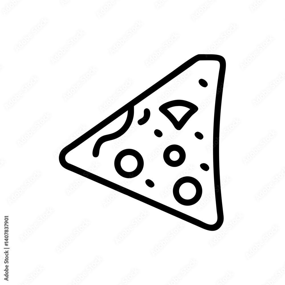 Pizza slice illustration in simple lines and shapes Pizza slice illustration in simple lines and shapes