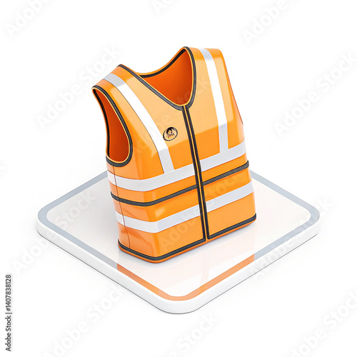3d orange safety vest render