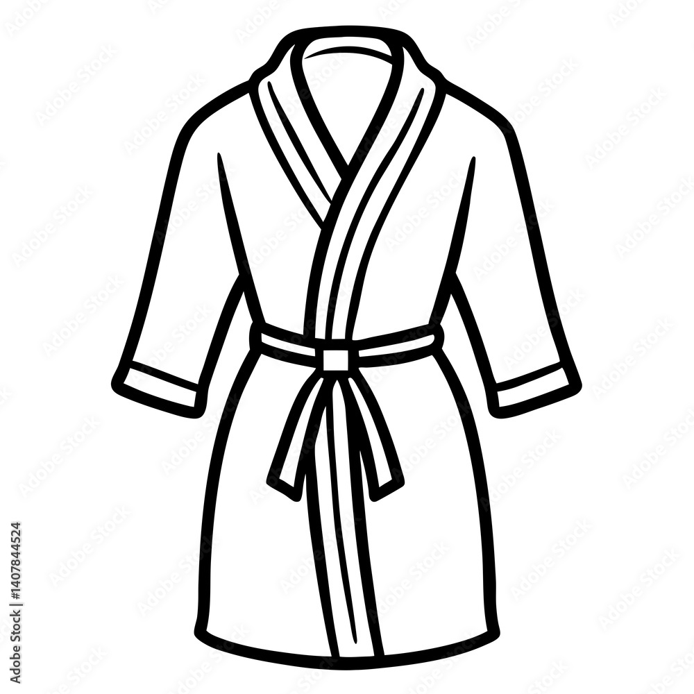 Minimal Bathrobe Vector Illustration on White Background Minimal Bathrobe Vector Illustration on White Background