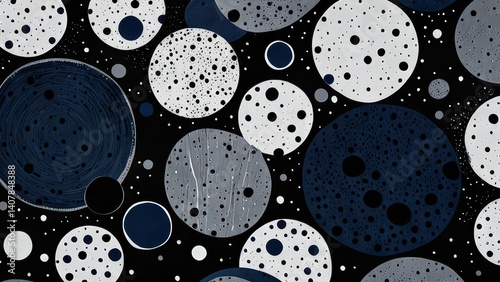 light gray dots on a black background