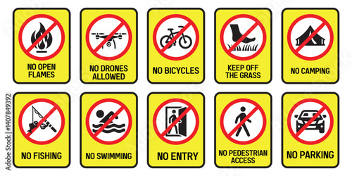 No Allowed Activity Sign Collection