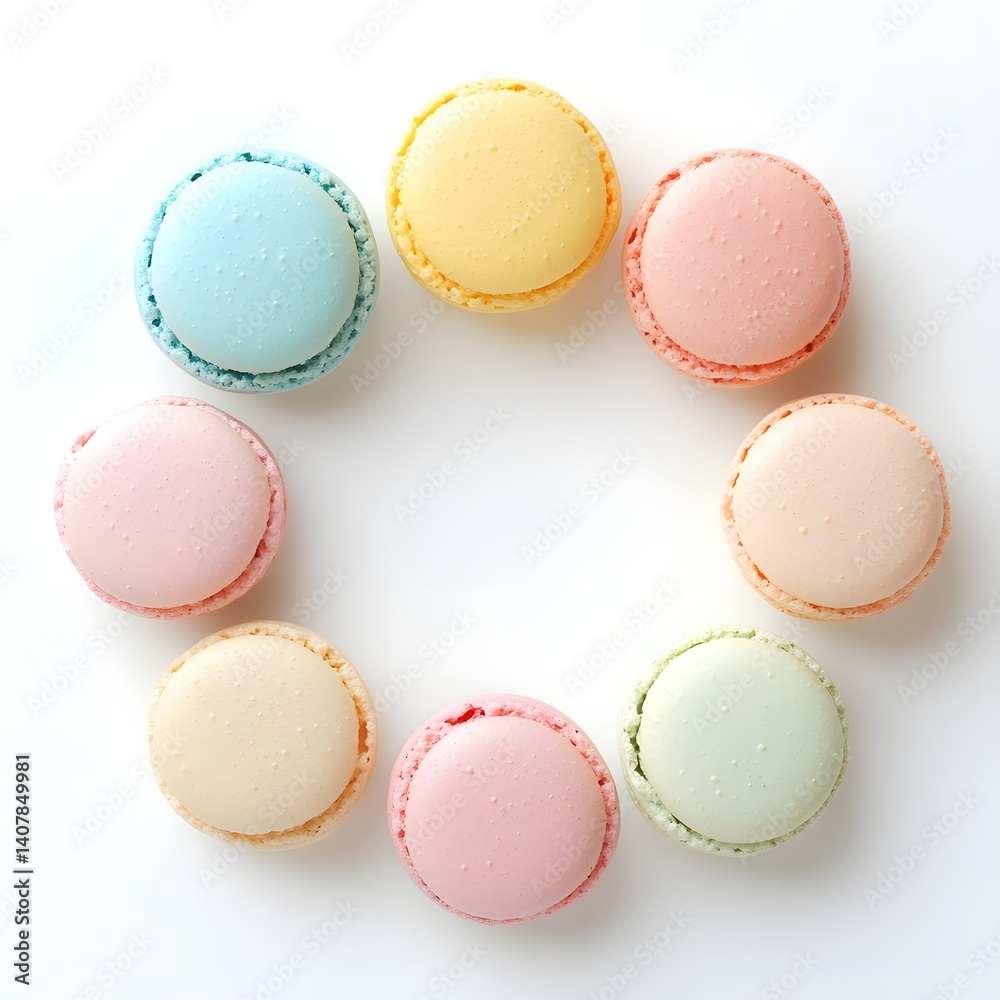Pastel Macarons Circle Delight: A Sweet Treat Arrangement Pastel Macarons Circle Delight: A Sweet Treat Arrangement