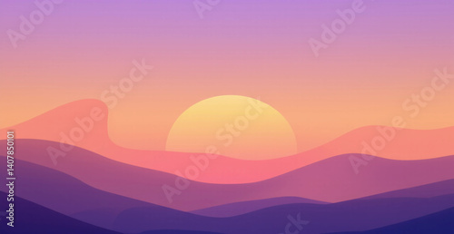 sunset in mountains