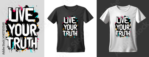 T-shirt mockup with hand lettering vector design 