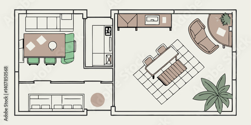vector illustration of kitchen furniture